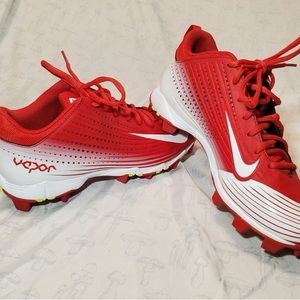 Mens Nike BSBL Vapor Cleats / Size 7.5 / Red and White